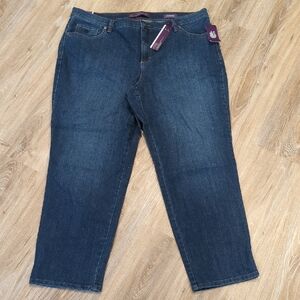 Gloria Vanderbilt Women's Amanda Dark Blue Stretch Jeans 16 W Short